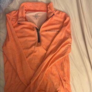 Vineyard Vines Coral Quarter-Zip Pullover